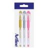 Boligrafo Gel, EGB1900, 1.0 mm, Pack x 3 Unds. Dor, Plat, Rosado