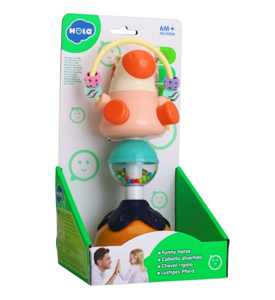 Juguete p/ silla de comer, Caballo Divertido, (con Partes movibles y Ventosa de Sujeción), Unidad