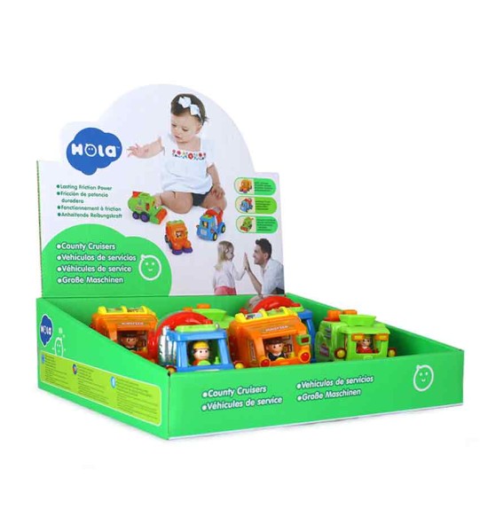 Set de Vehículos de Trabajo, 3 Modelos Surtidos, Caja x 6 pzas.