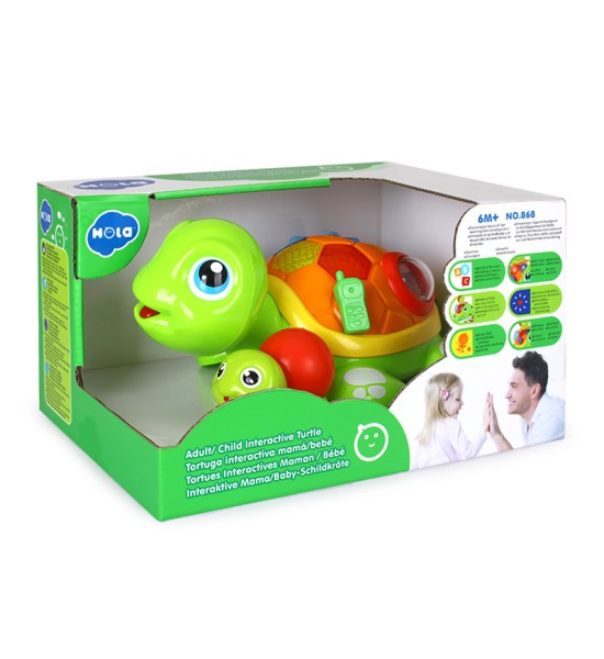 Tortuga interactiva para adultos/niños, con música, control de sonido y sensor táctil, Unidad