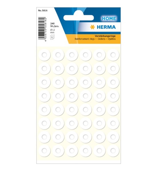 Ojalillos para Carpeta, Blanco, 12 mm, 240 Unds.
