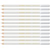 Lápices de Color Tiza Pastel, Carbothello, Cuerpo Circular, Mina 4.4 mm, Caja x 12 Und., Blanco Gris