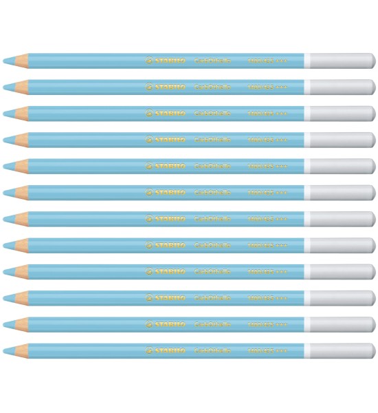 Lápices de Color Tiza Pastel, Carbothello, Cuerpo Circular, Mina 4.4 mm, Caja x 12 Und., Azul Ultramar