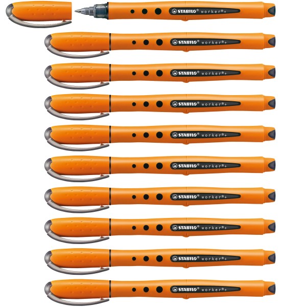 Rollerball, Worker, Punta Fina, Negro, Caja x 10 Unds.