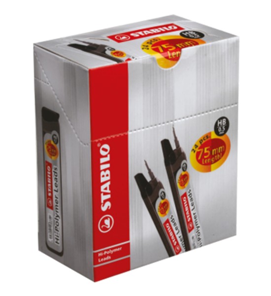 Minas para Portaminas, 2B, 0.5 mm, 24 Tubos x 24 pzas. Caja x 24