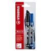 Marc. Permanente, Mark-4-all, Punta Biselada, 1.0-4.0 mm, Blister x 2 Unds. Azul y Negro