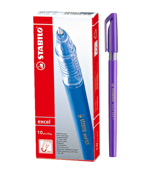 Bolígrafo, Excel 828, Punta Fina 0.38 mm, cuerpo opaco, Morado, Caja x 10 Unds.