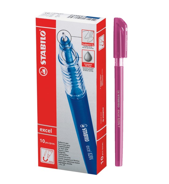 Bolígrafo, Excel 828NF, Punta Aguja 0.38 mm, cuerpo opaco, Rosado, Unidad