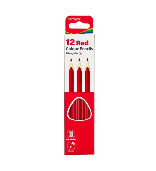 Lápiz de Color Rojo, Mina 3 mm, Caja x 12 Unds.