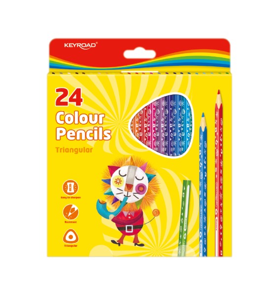 Lápices de Color, Triangulares, Caja x 24 Colores