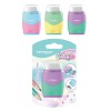 Sacap., 2 Huecos con Borrador,  Faces Pastel, Blister x 1 Und