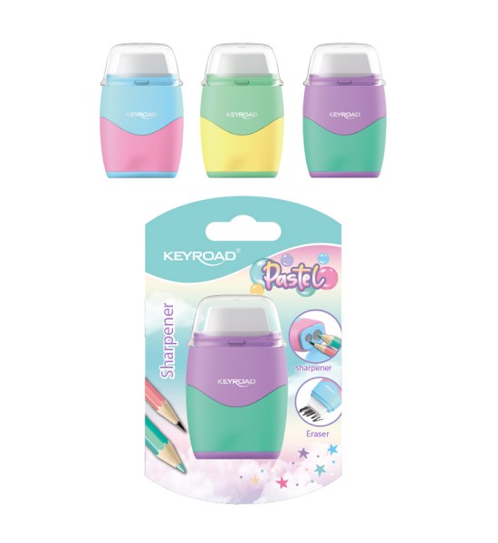 Sacap., 2 Huecos con Borrador,  Faces Pastel, Blister x 1 Und