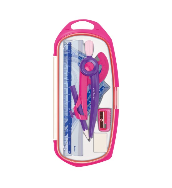 Compás, Escolar + Jgo. Matemático, Compax,  Estuche x 1 Und.