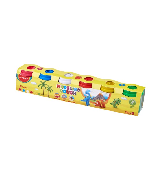 Masillas, Play Dough, Caja 6 Potes x 75 g. c.u. Col. Surt.