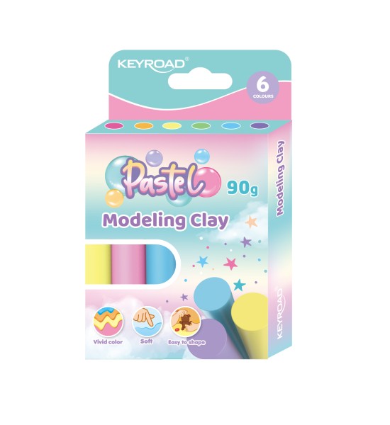Plastilina, Pastel, Caja x 6 Colores x 15 g. c.u. Col. Surt.