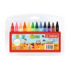 Crayones de Cera, Yippy Wax Jumbo, Cuerpo Circular, 10 mm, en Estuche Plástico x 12 Unds. 12 Colores Surtidos.