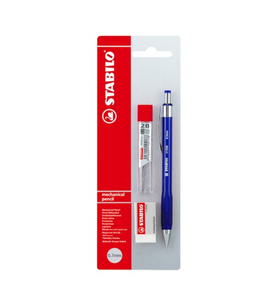Portaminas, 3137N, 0.7 mm, Blister x 1 Und + Tubo x 12 Minas HB + Borrador.  