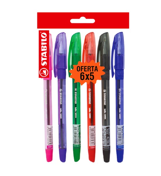 Bolígrafo, Bille Hi-Flux 508NF, Punta Aguja 0.38 mm, Pack x 6 Unds., 6 Colores Surtidos