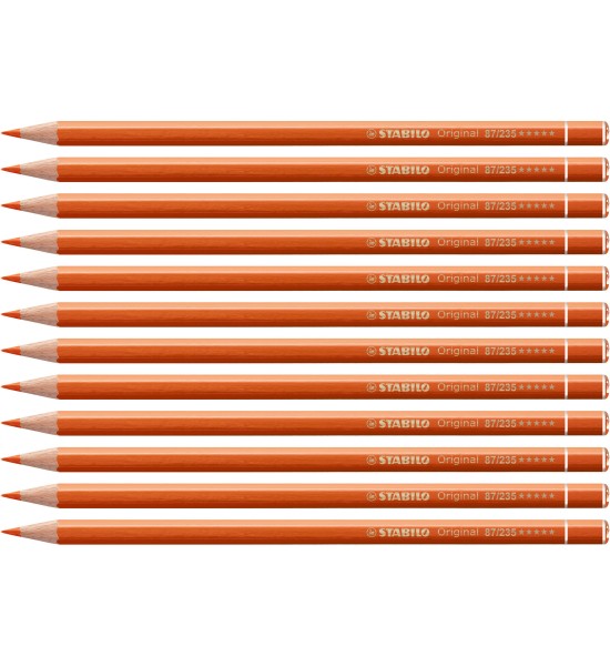 Lápices de Color, Original, Cuerpo Hexagonal, Mina 2.5 mm, Caja x 12 Unds.,  Naranja