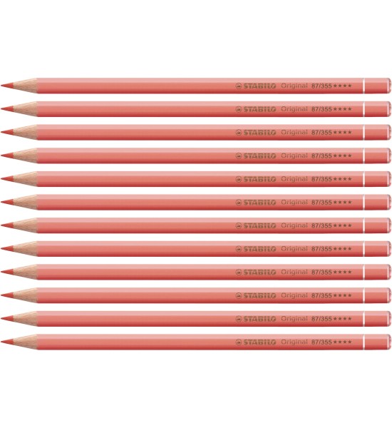 Lápices de Color, Original, Cuerpo Hexagonal, Mina 2.5 mm, Caja x 12 Unds.,  Rosado Claro