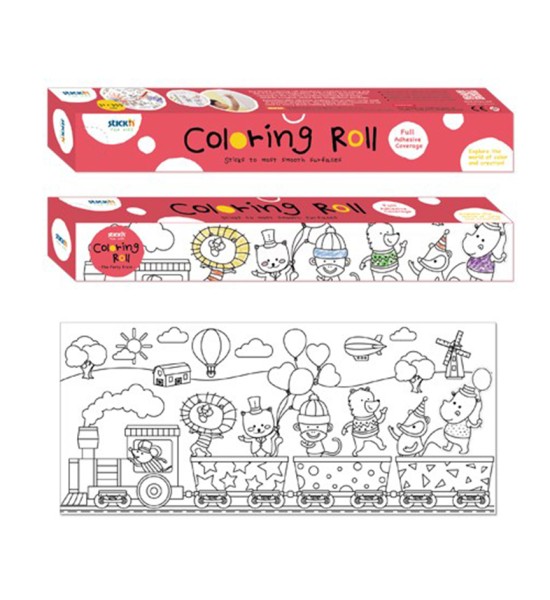 Coloring Roll, 31.5 cm x 355 cm, Diseño Fiesta, 1 Und.