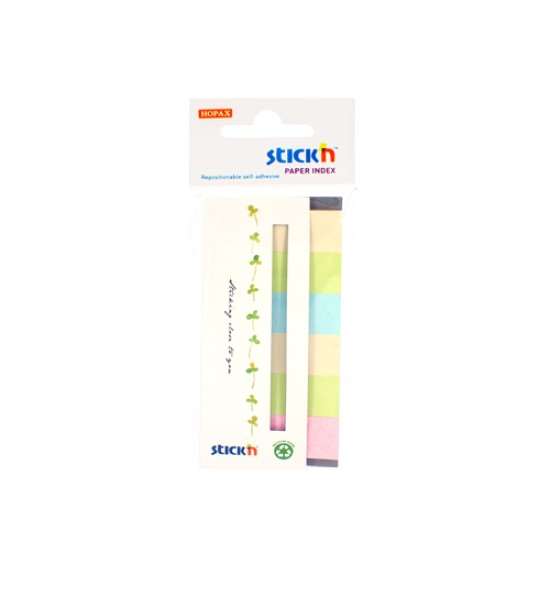 Paper Index, 50 mm x 20 mm, Blister x 6 Col. Recycled, 30 Barras x Color