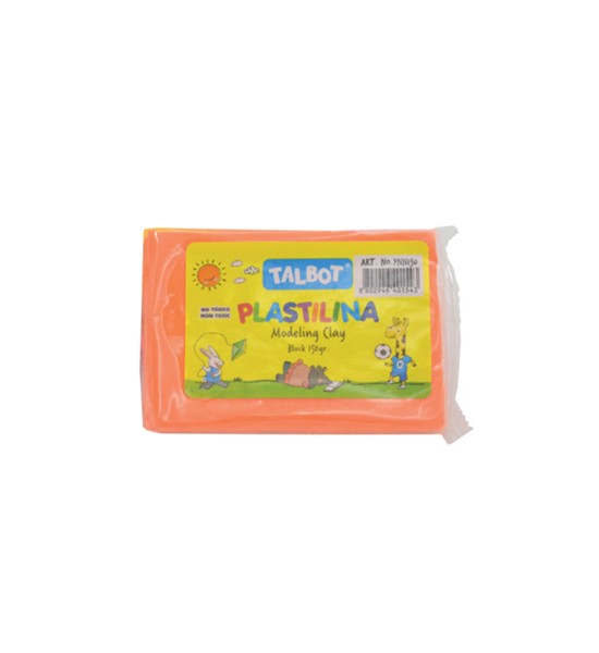 Plastilina, Col. Naranja Neón, Block x 130 g.