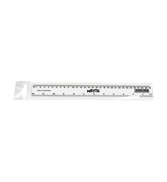 Regla Plástica, Rígida, 30 cm. (cm y pulgadas), Pack x 1 Und.