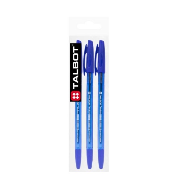 Bolígrafo, Ballpoint Pen, M, Pack x 3 Unds.,  Azul