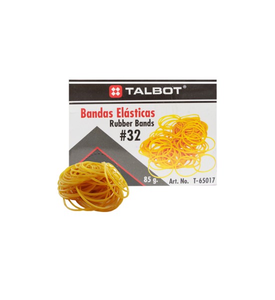 Bandas Elásticas, Nro. 32, Ambar, Caja x 85 g.
