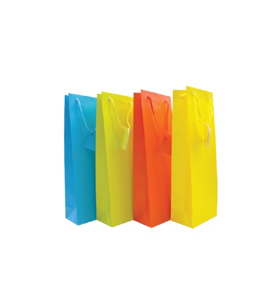 Bolsas de Regalo, Botella, 12.3 cm x 32.6 cm, Colores Lisos, 1 Und.