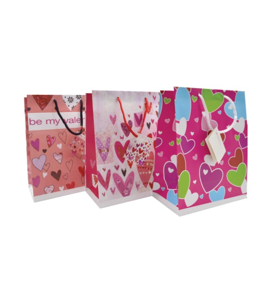 Bolsas de Regalo, Medium, 18 cm x 22.5 cm, Hearts, Love, 1 Und.