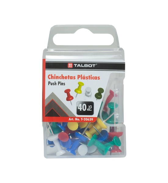 Chinchetas, Tipo Americano, Caja Plastica x 40 Unds.