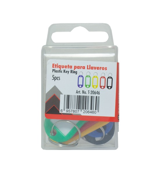 Llaveros, Colores, Caja Plástica x 5 Unds