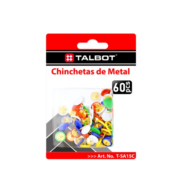 Chinchetas, Tipo Metal Plano, Blister x 60 Unds.