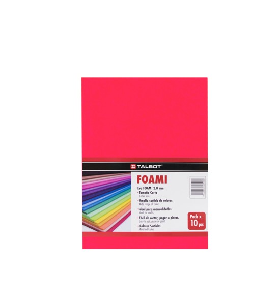 Goma Eva Estándar, Tam. Oficio, 2 mm, Pack x 10 h. Rojo
