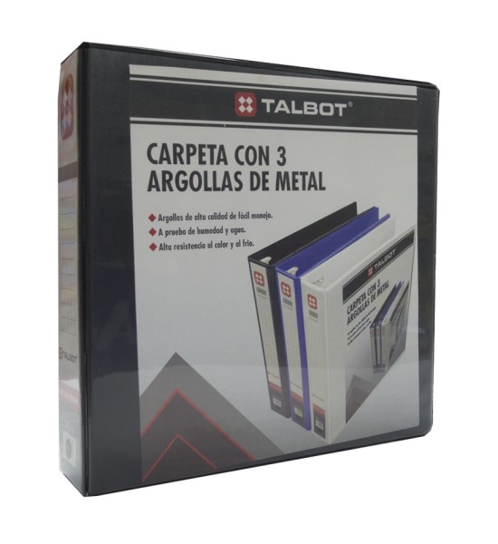Archivador, 3 Argollas, 2.0", Tam. Carta, Negro, 1 Und.