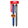 Rollerball Retractil, Palette, Punta Fina 0.4 mm, Pack x 2, Azul y Negro