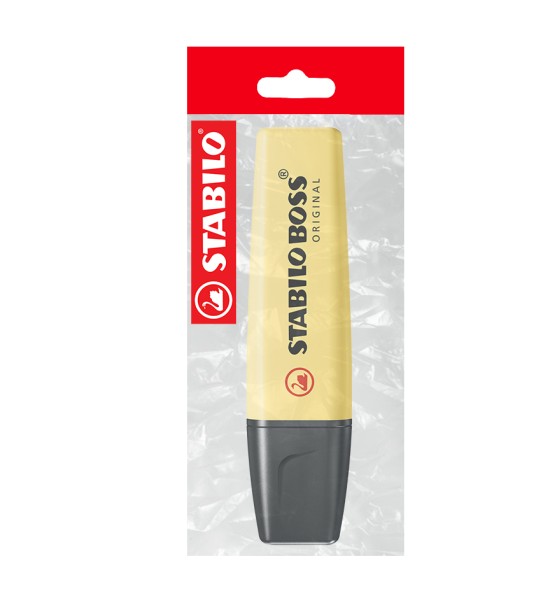 Resaltador, Boss, Punta Biselada 2.0-5.0 mm, Colores Pastel, Amarillo Lechoso, Pack x 1 Und.