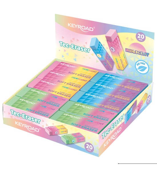 Borrador, Tec-Eraser Iridescent (61x22x12 mm), Caja x 20 Unds.